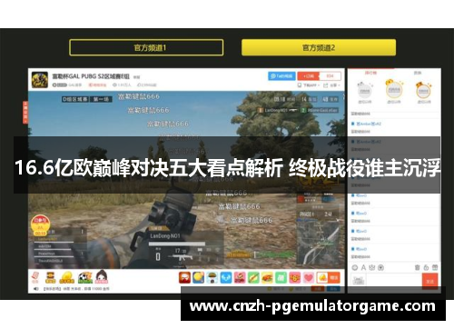 16.6亿欧巅峰对决五大看点解析 终极战役谁主沉浮