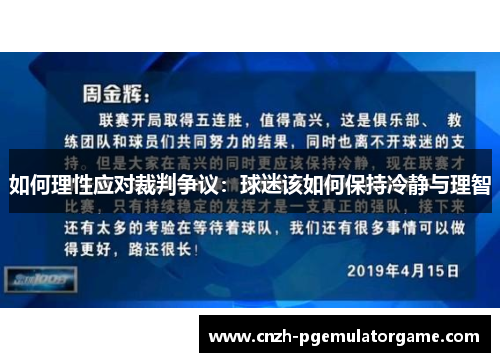 如何理性应对裁判争议：球迷该如何保持冷静与理智